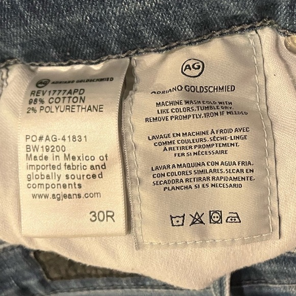 AG Adriano Goldschmied Farrah High Rise Skinny Ankle 28Wx30L Distressed Jeans - Picture 8 of 9
